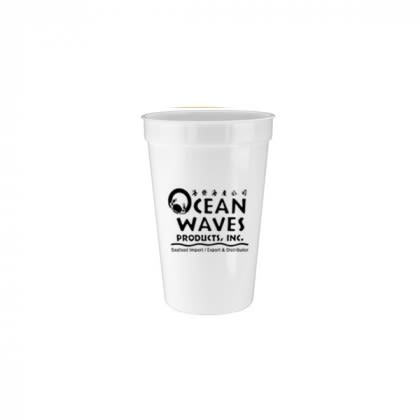 White 16 oz Stadium Cup Promotional Custom Imprinted With Logo